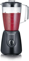 SEVERIN Batidora con base con 1,5 L Mixbehälter Aus Tritan, Batidora con 2 cosas y función de pulso, Leistungsstarker Küchenmixer Mit Edelstahlmesser, 600 W, Negro, SM 3707 Cocina Naty Shop