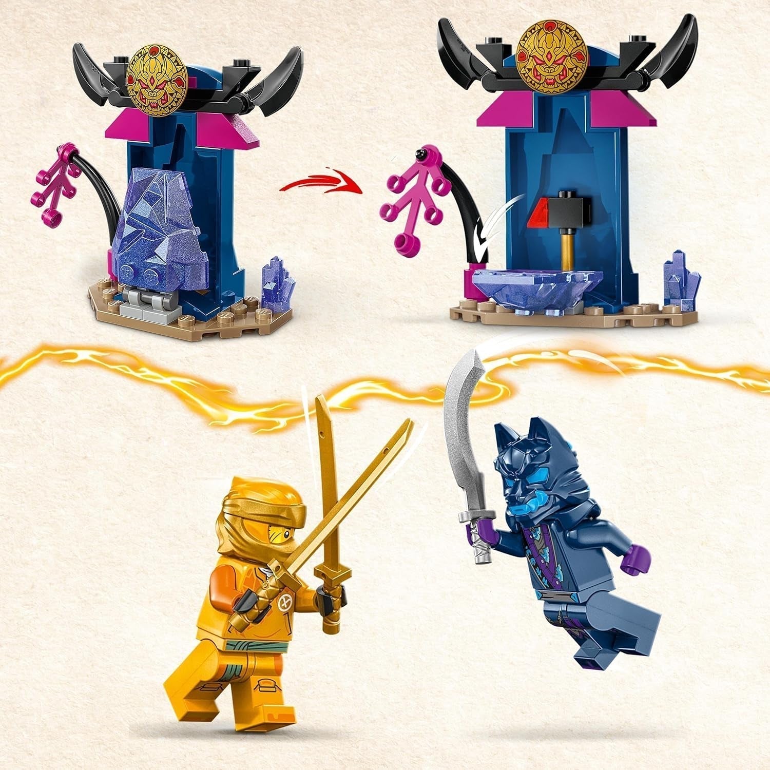 LEGO NINJAGO Robot de batalla de Arin, juguete ninja para niños a partir de 4 años Con figuras Incl. Arin con mini katana, figuras de acción y mechs, pequeño regalo para niños y niñas 71804 Juegos de construcción Besuche den LEGO-Store