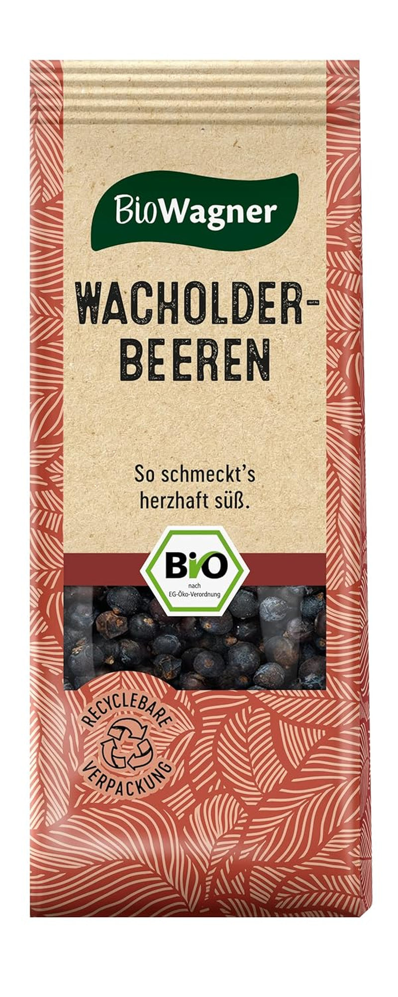 BioWagner - Bio Wachholderbeeren | ideal para salvaje, chucrut o chucrut | naturbelassene Bio-Zutaten | embalaje reciclable | 30 gramos