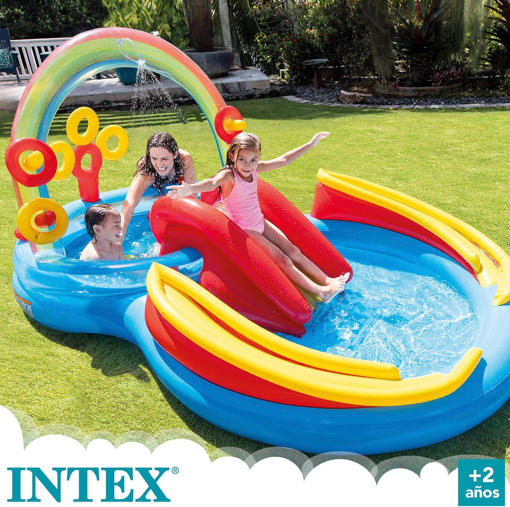 Centro de juegos Intex Rainbow Ring - Piscina elevada para niños - Piscina para niños - 297 x 193 x 135 cm - Para mayores de 3 años 57453NP Multicolor 297x193x135 cm