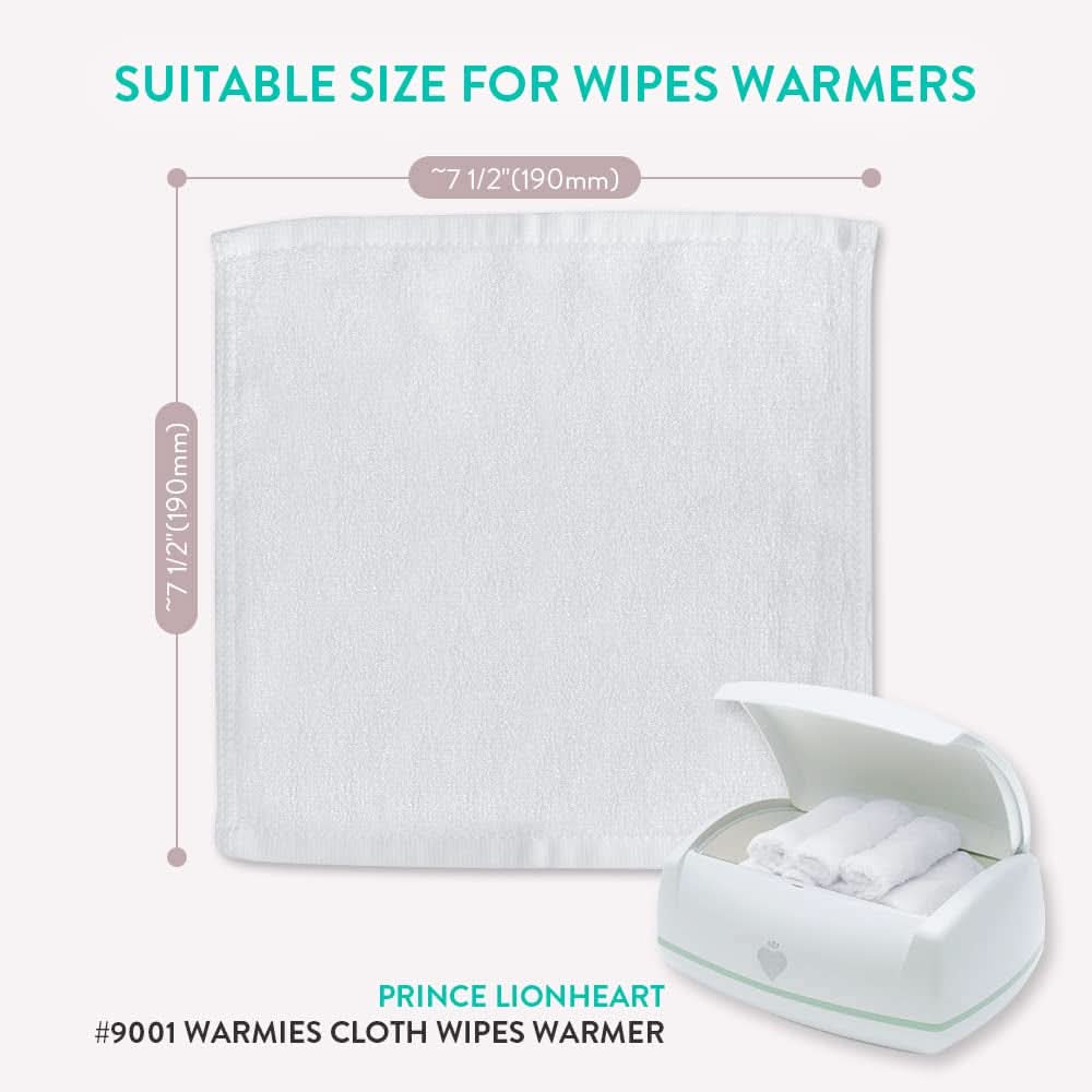 Prince Lionheart, 9400 Pânze de bambus reutilizabile Warmies, Wit Count Servetele Umede Bebelusi Naty Shop