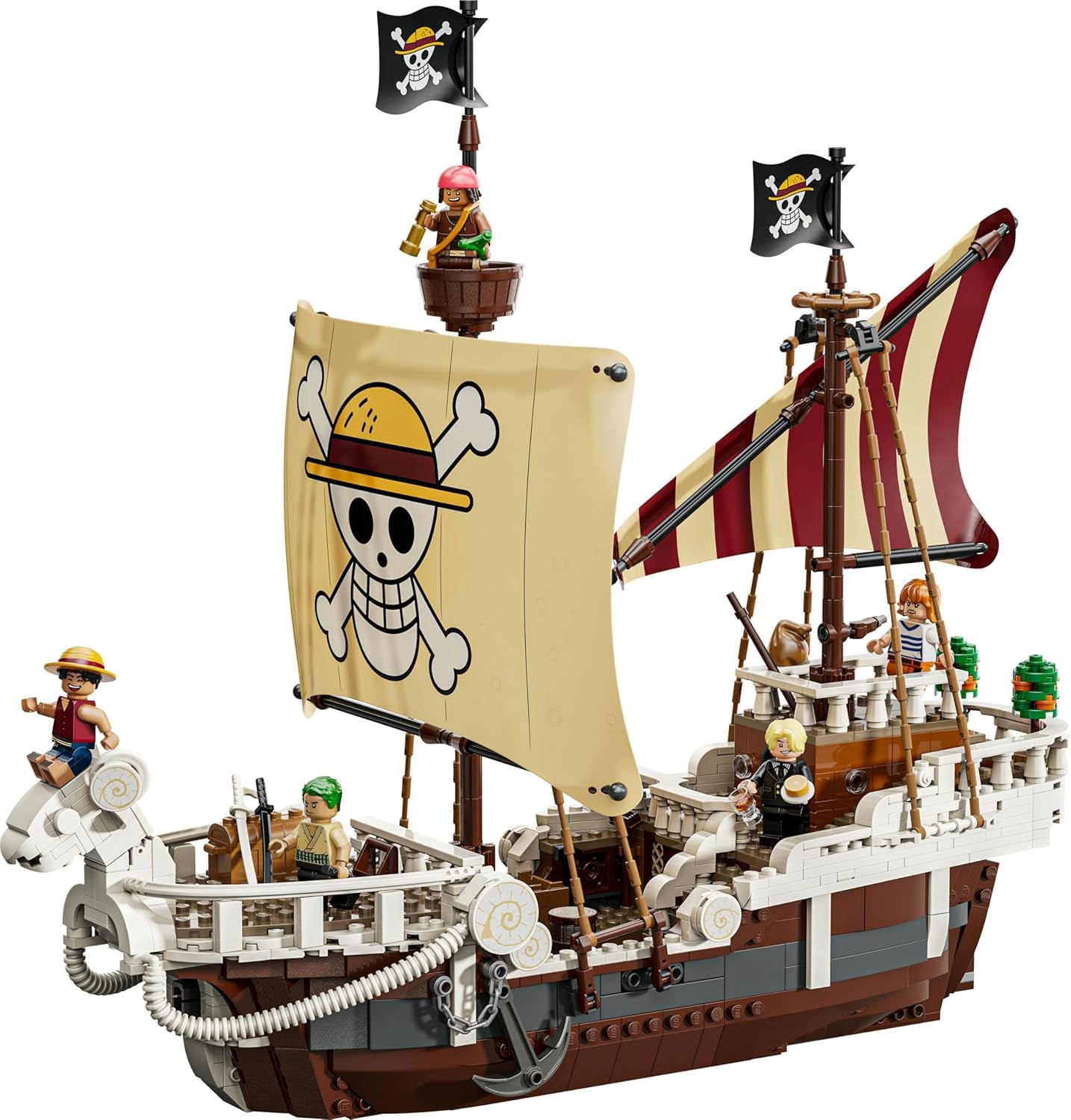 LEGO ONE PIECE - Das Piratenschiff Flying Lamb (Going Merry) - Juego de juegos con 5 minifiguras - incluido. Luffy, Zoro y Nami - Spielzeug zum Bauen - Geschenk für Jungen, Mädchen & Fans ab 10 Jahren - 75639