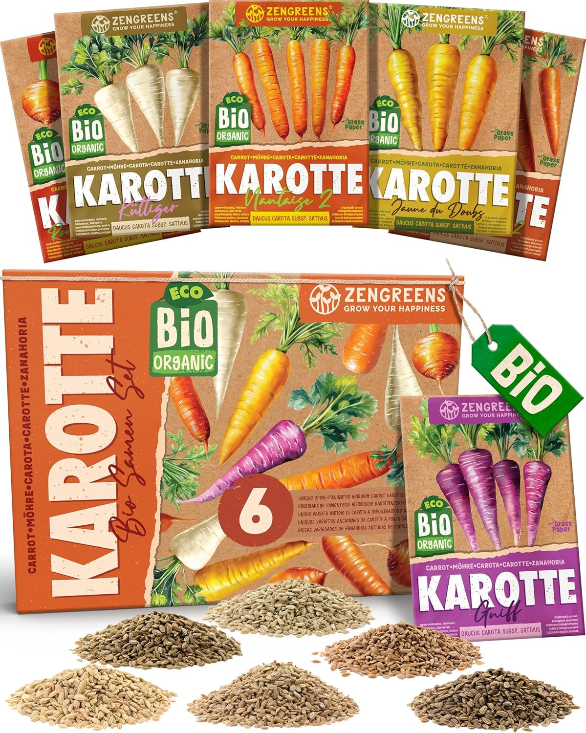 Semillas de Albahaca Orgánicas en un Juego de 6 - 6 Semillas de Albahaca para un fácil Cultivo en el jardín, balcón o Cama elevada - Semillas de Plantas - Plántulas