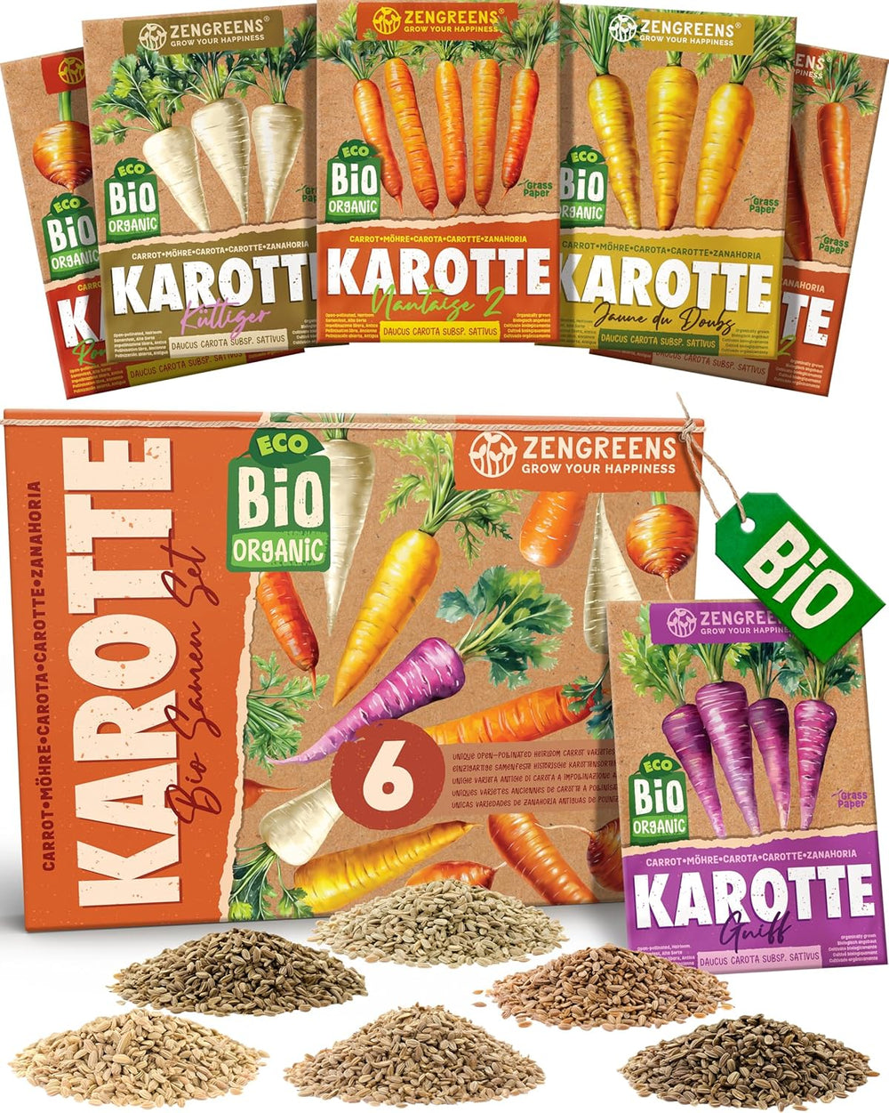 Semillas de Albahaca Orgánicas en un Juego de 6 - 6 Semillas de Albahaca para un fácil Cultivo en el jardín, balcón o Cama elevada - Semillas de Plantas - Plántulas