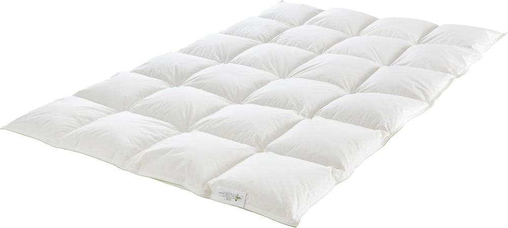 Edredón cálido Badenia Trendline Eco con 90% plumón y 10% plumas clase I, 135 X 200 cm, blanco, certificado Oeko-Tex, fabricado según el estándar de calidad alemán Edredones y edredones Naty Shop