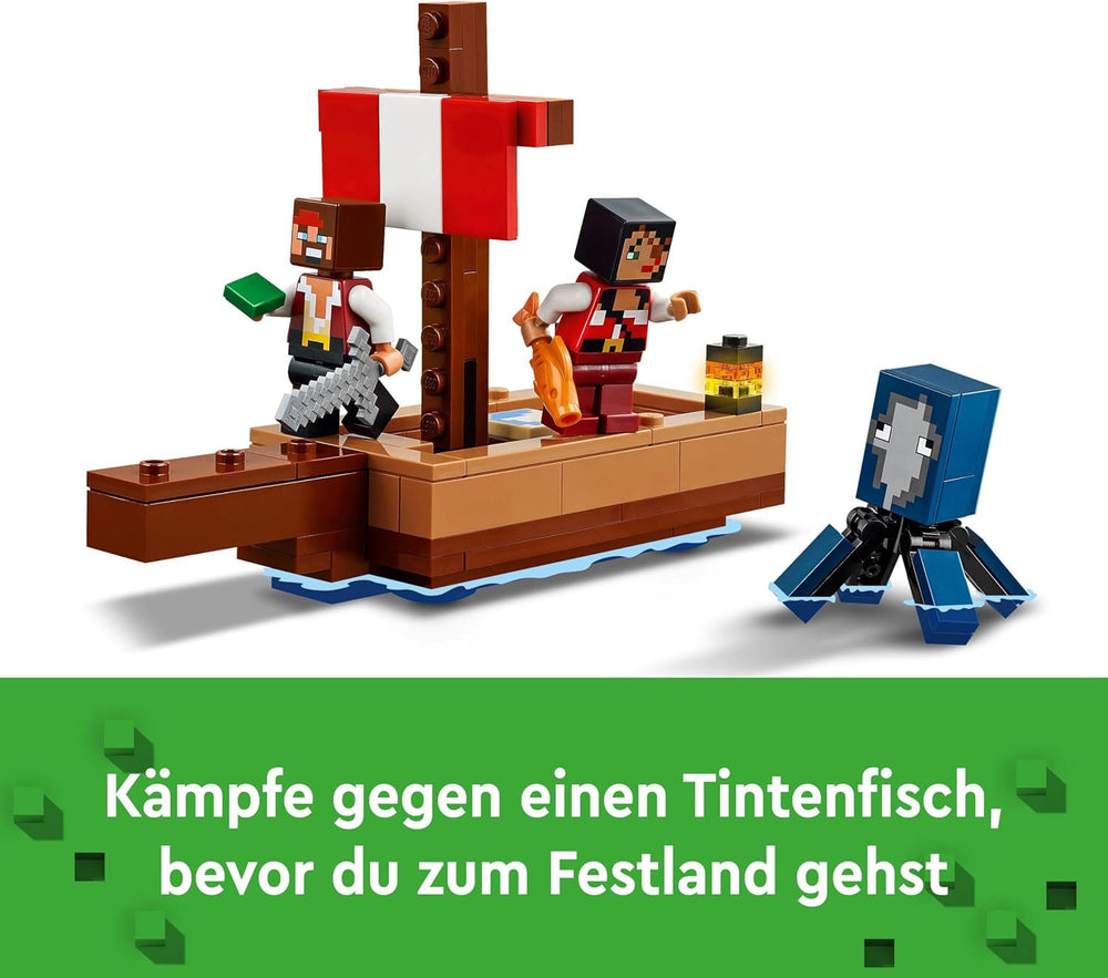 LEGO Minecraft El Viaje del Barco Pirata Calamar y Camello Figura Pirata Juguete Construcción de Barcos Juego de rol Regalo para niños y niñas 8 años 21259 Juegos de construcción Besuche den LEGO-Store