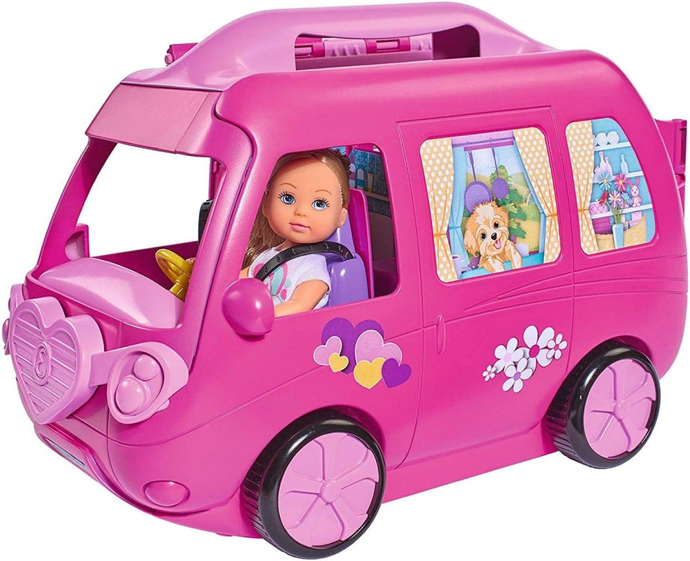 Simba 105733273 - Evi Love Ferienspaß Fahrrad, Puppe mit Fahrrad, Hund und Rucksack, Ankleidepuppe, 12cm, para niños de 3 años