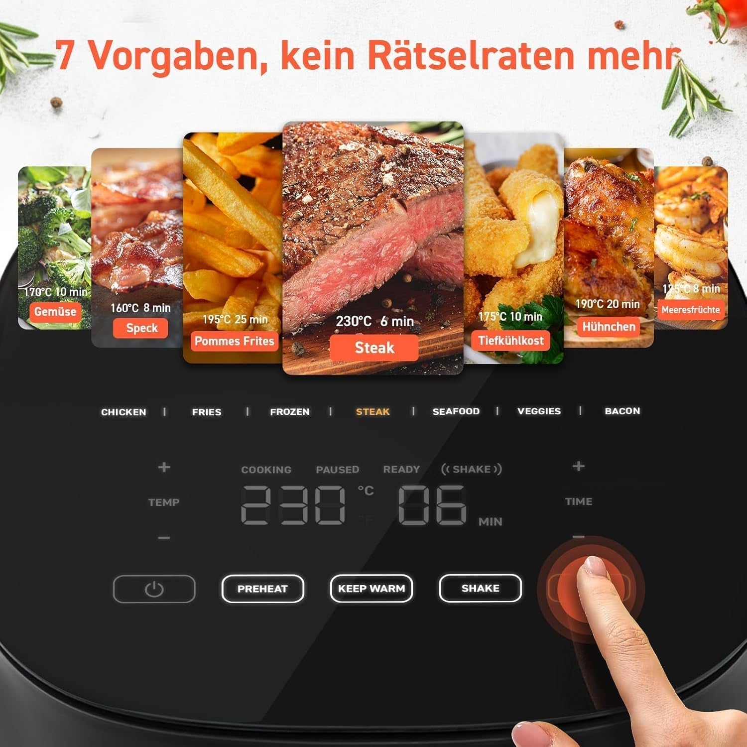 COSORI Airfryer, Freidora de Aire Caliente 7 en 1 4,7 L, Máx. 230℃ y 55DB de Ruido, Más de 100 Recetas Electrodomésticos Naty Shop