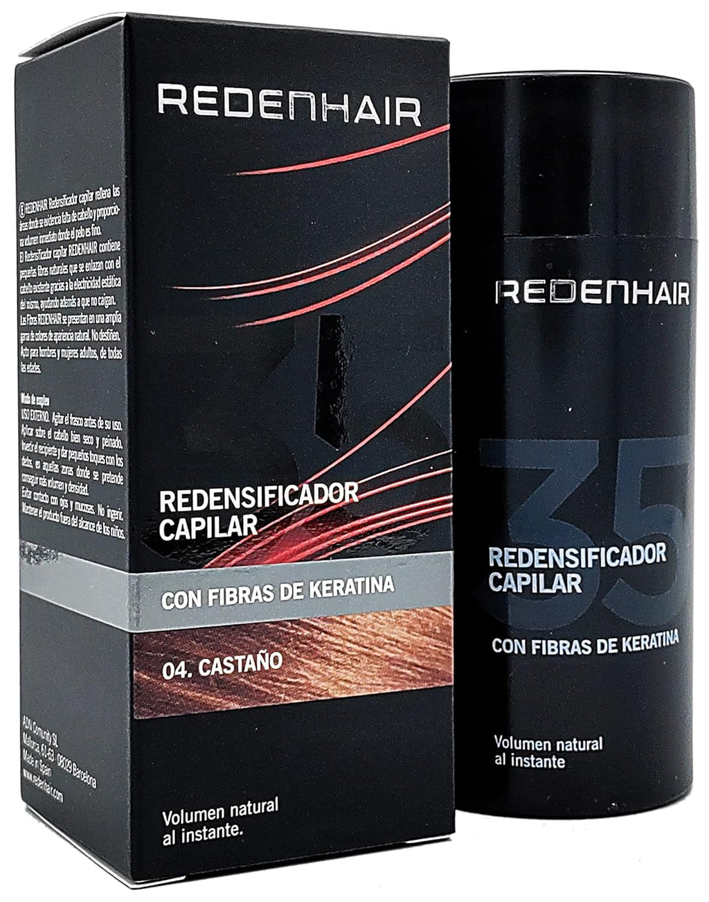 Redenhair Hair Restorer - Microfibre de păr cu keratină - rezistente la ploaie, vânt și transpirație - soluție pentru alopecie Ingrijire par Naty Shop Redensificator Capilară, păr șaten