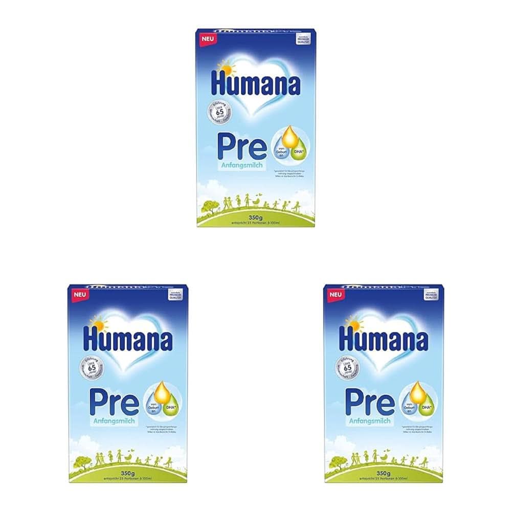 Leche Humana PRE Inicial, desde el nacimiento, leche en polvo para lactantes, sólo con DHA y lactosa, 750 g Naty Shop 3 x 350 gramos Leche en polvo
