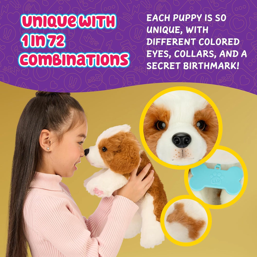 Little Live Pets My Really Real Puppy – Petice; Cățeluș interactiv; peste 60 de sunete/reacții; aspect realist; 1 din 72 de variante; set de joacă cu geantă de transport; baterii incluse; vârste 5+
