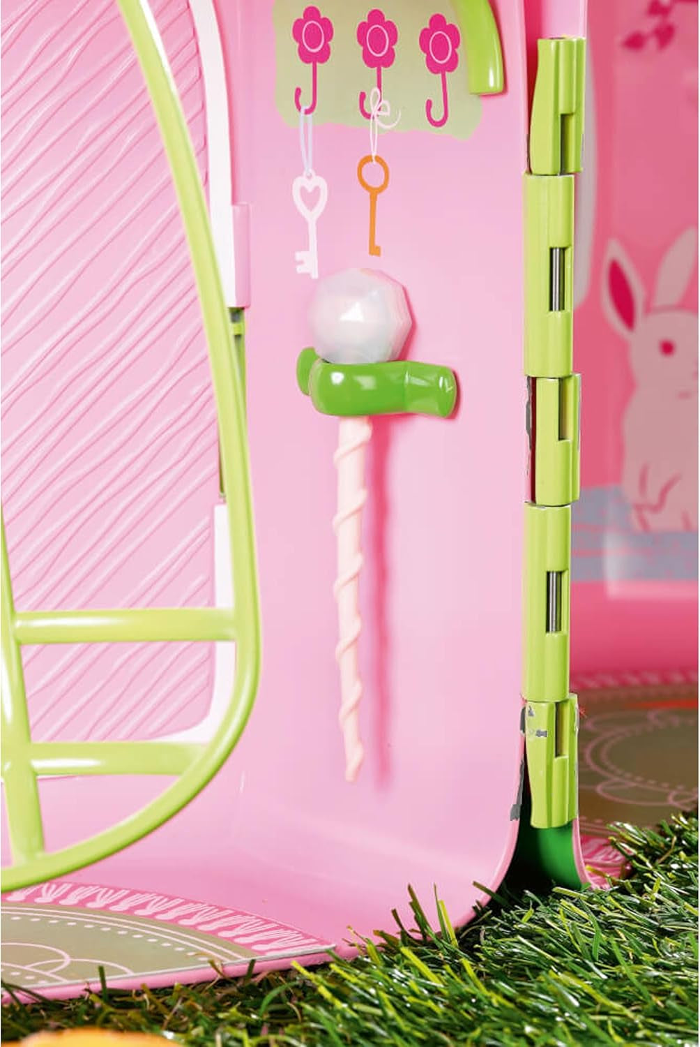 BABY Born Storybook Cottage, Casa de muñecas plegable para muñecas de 18 cm con mesa, chimenea, chaise longue y telescopio, rosa verde, 833803 Zapf Creation Casas de muñecas Naty Shop