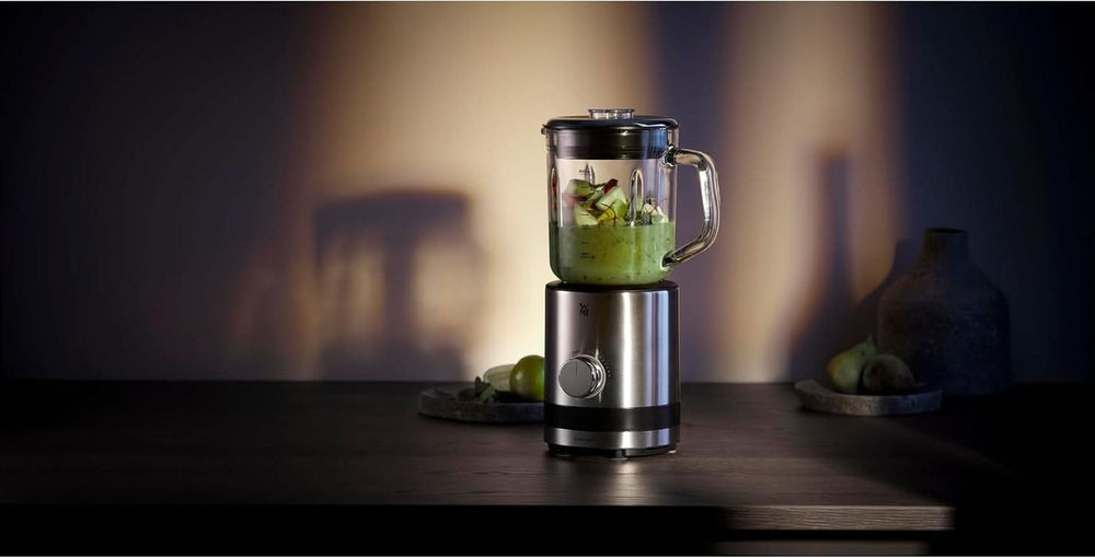 WMF Küchenminis Kompaktmixer, Mini batidora con base, 400 vatios, Batidora con base Klein, Vasbehälter 0,8 L, Pulsstufe, Cromargan Matt Kitchen Naty Shop