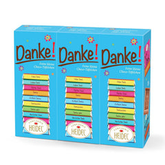 Barras de chocolate con leche Heidel Thank You 3x80 g, 16 minibarras de 5 g por paquete, Varias expresiones de agradecimiento, Exquisita idea de regalo