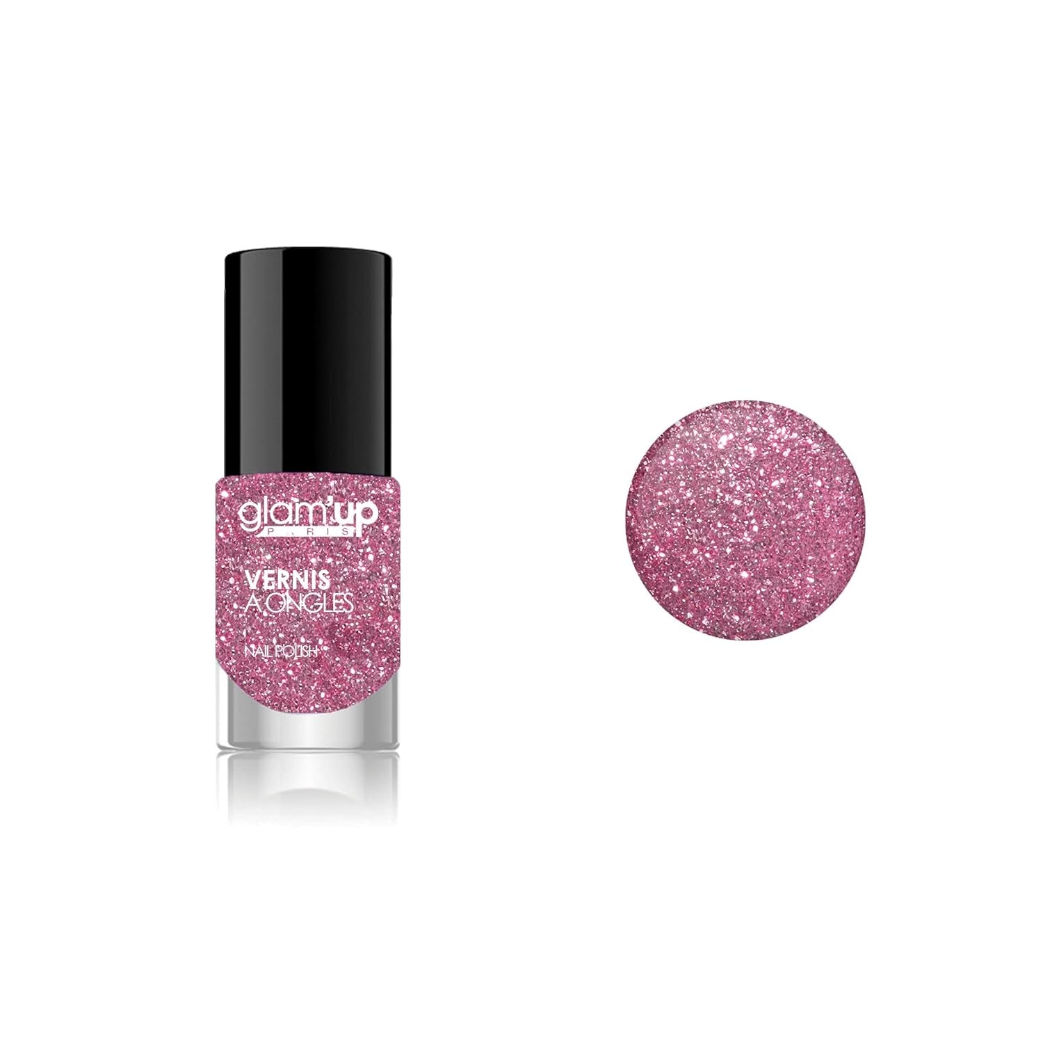 Glam'Up Paris, esmalte de uñas ultrabrillante, de larga duración y de secado rápido, núm. 129, brillo rosa