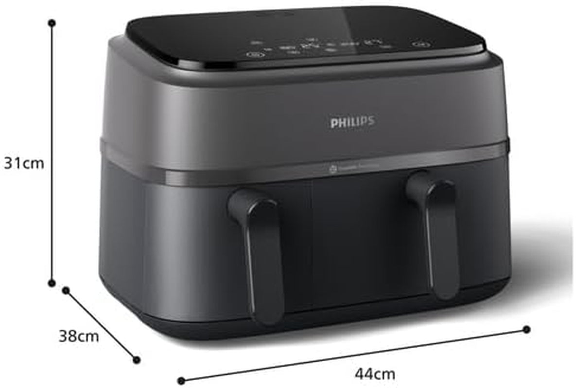 Philips Airfryer Dual Basket Serie 3000, 9L, 2 cestas, 2 platos listos al mismo tiempo, tecnología Rapidair más aire caliente Electrodomésticos Naty Shop