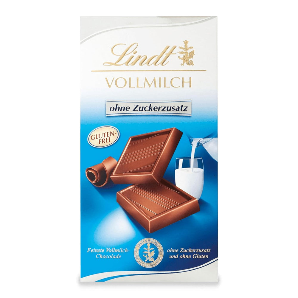 Chocolate con leche Lindt sin azúcares añadidos | Barra 100g | Lo mejor y sin gluten | regalo de chocolate
