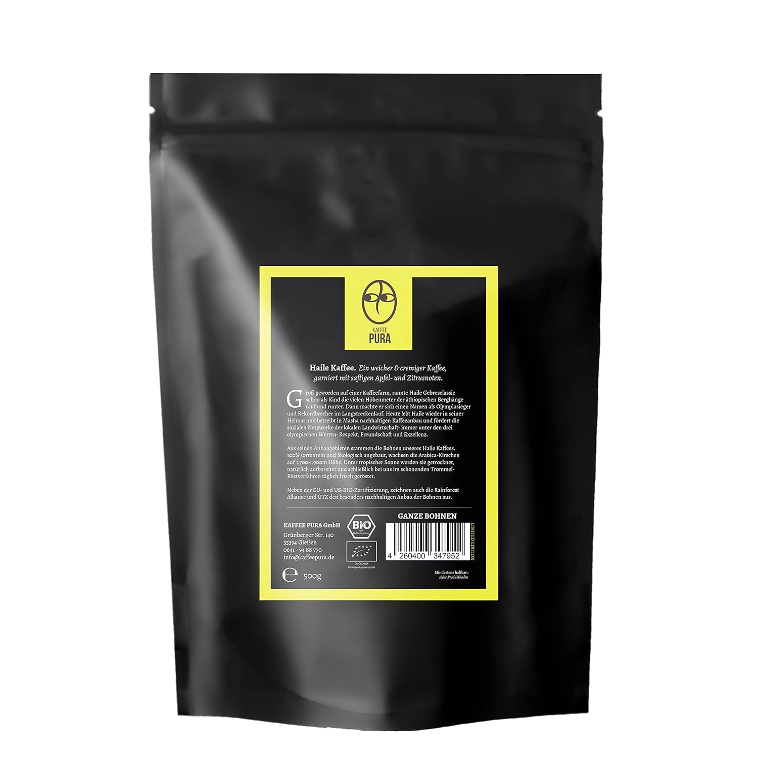 Cafea Masha de la Haile-bio, boabe întregi de cafea 500g
