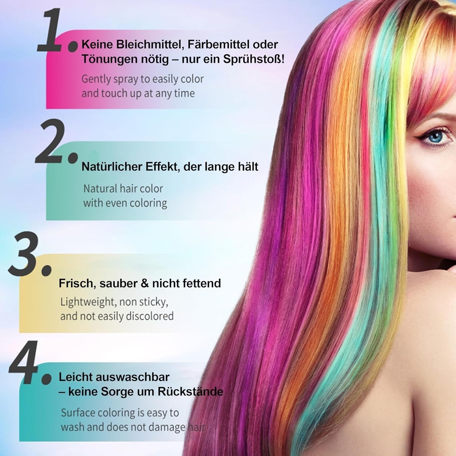 Hairspray Colour - 30ml Spray temporar de culoare pentru păr verde, vopsea de păr naturală Spray temporar de culoare pentru păr, vopsea de păr lavabilă pentru păr pentru petrecere Cosplay Halloween (verde) Vopsea pentru par Naty Shop