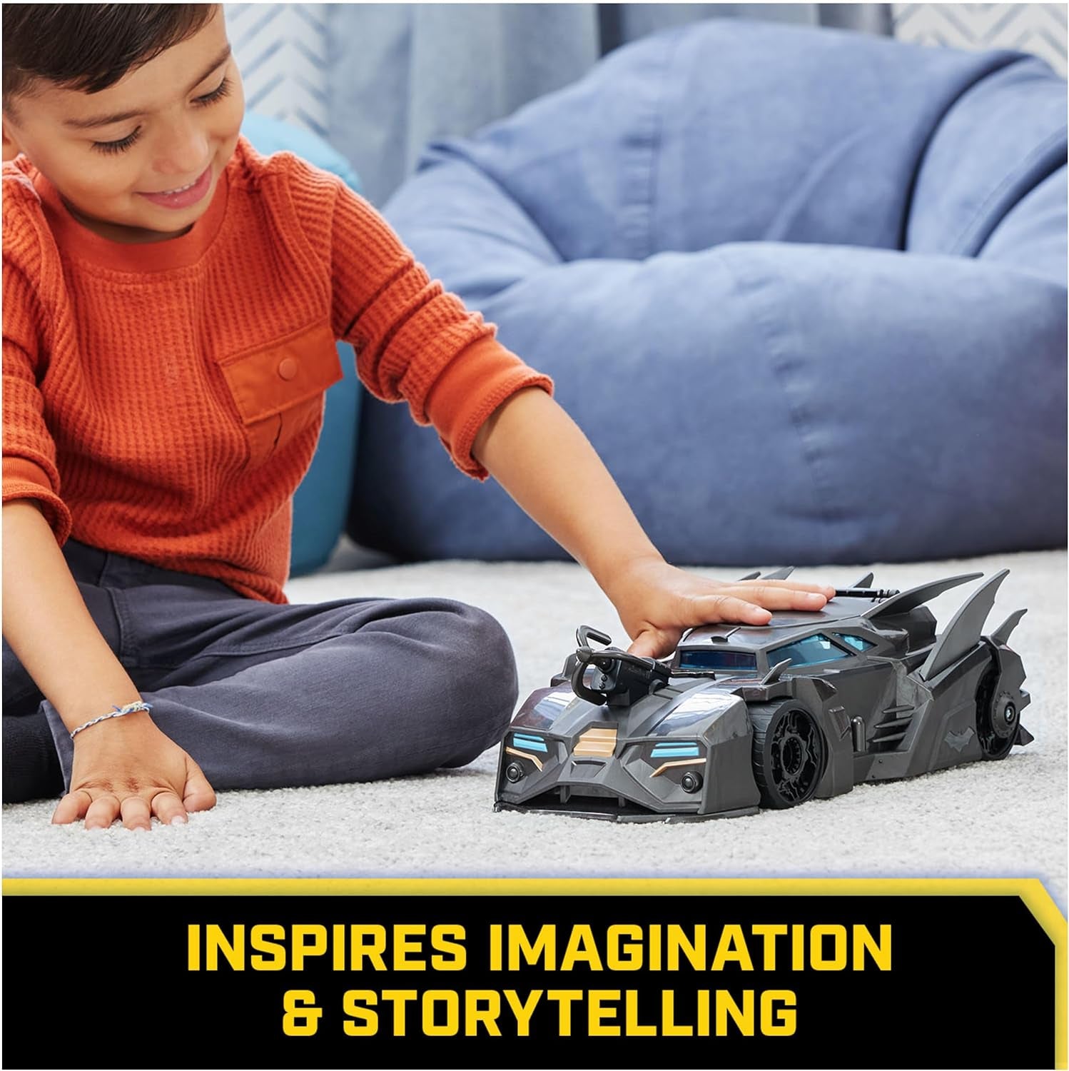 Batimóvil todoterreno de Batman de DC Comics con catapulta con gancho de agarre y celda de rejilla en la parte posterior, incluye figura de Batman de 10 cm para fanáticos de superhéroes a partir de 4 años Figuras de acción Naty Shop