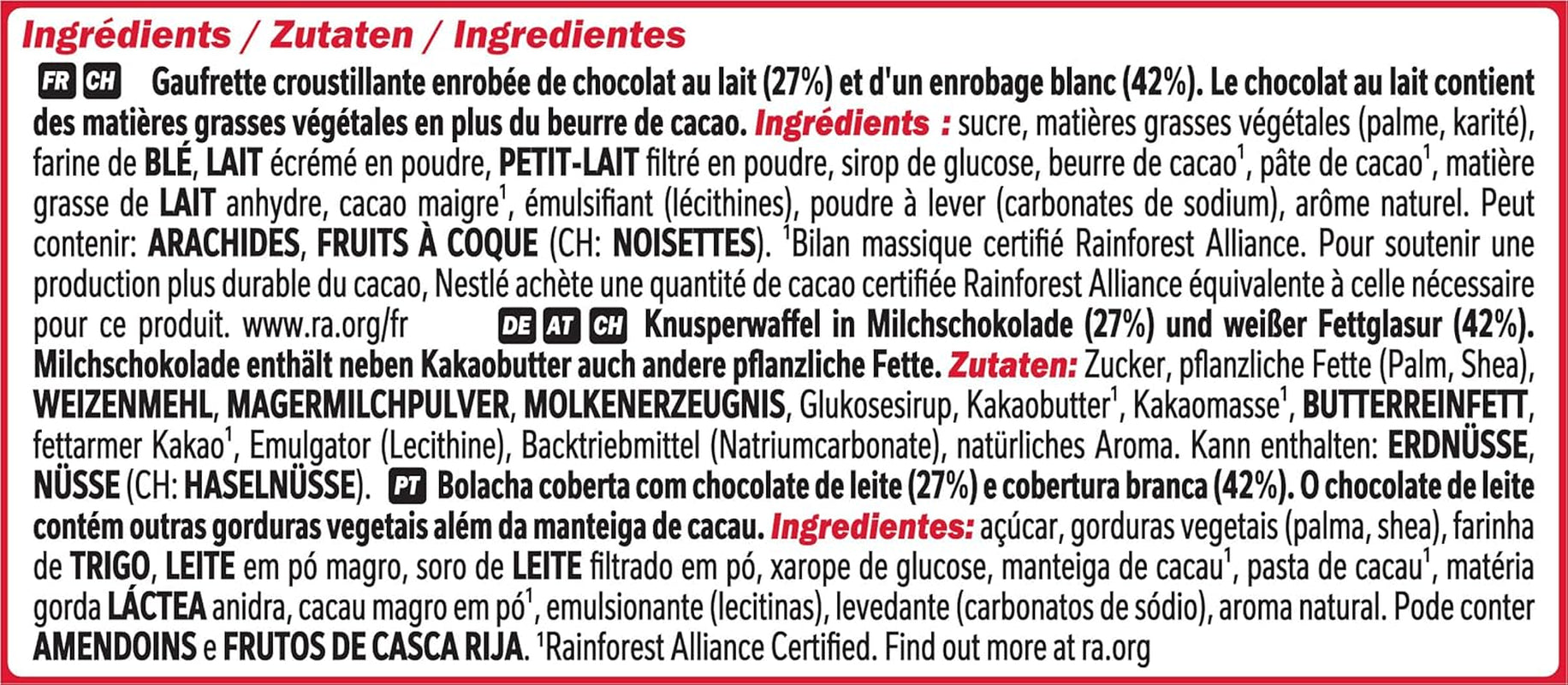 Oblea crujiente Nestlé Chunky Funky en chocolate con leche, paquete múltiple, paquete de 2 (4 x 40 g cada uno)