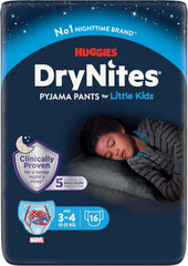 DryNites Pantalones de pijama para niños de 3 a 5 años 1 paquete (1 x 16 piezas)
