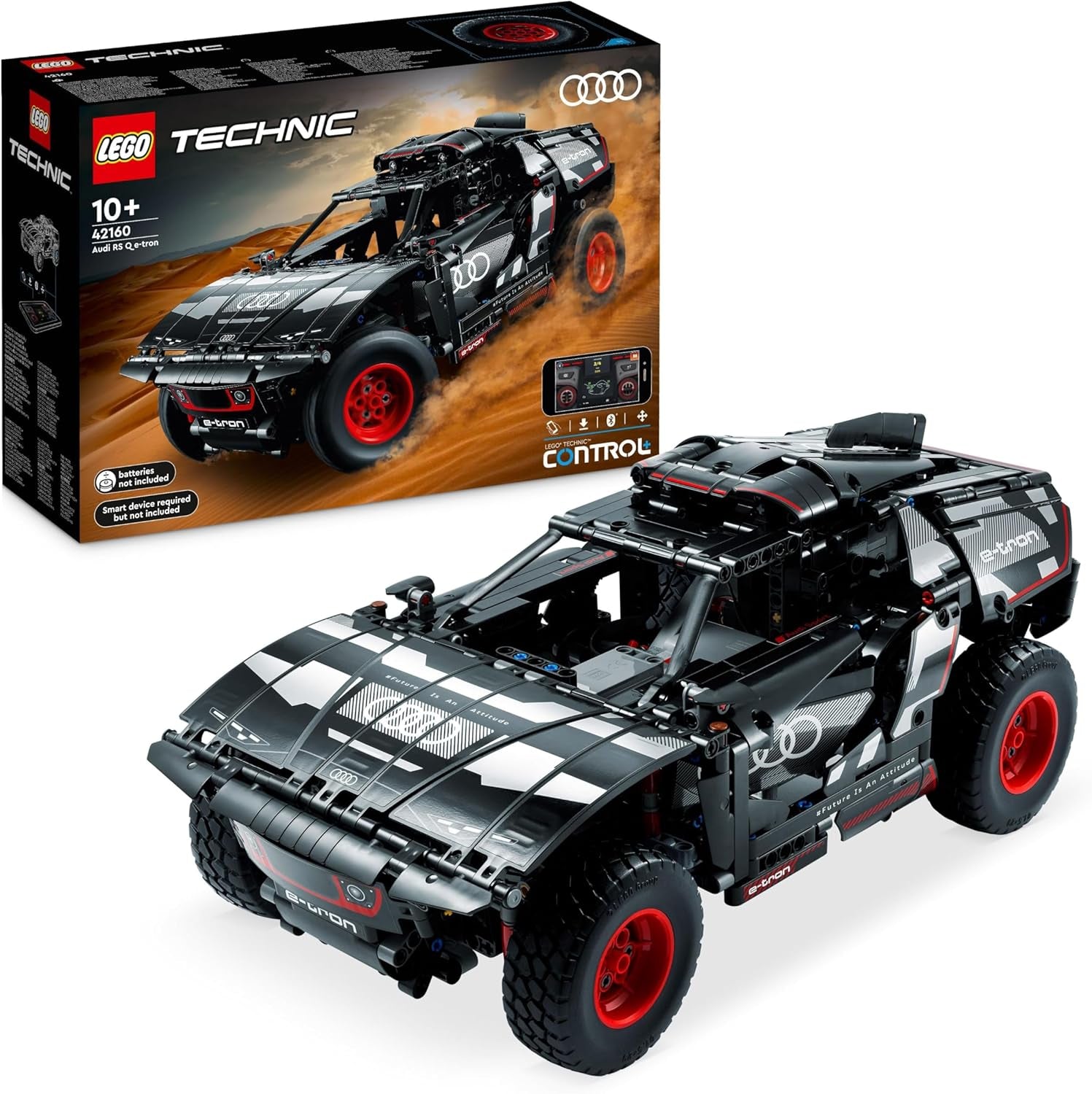 LEGO 42160 Technic Audi RS Q e-tron, Rallye-Auto-Spielzeug, Dakar-Rallye-Geländewagen, App-steuerter RC mit Control+, Geschenk für Jungen, Mädchen y Fans ab 10 Jahren zum Bauen