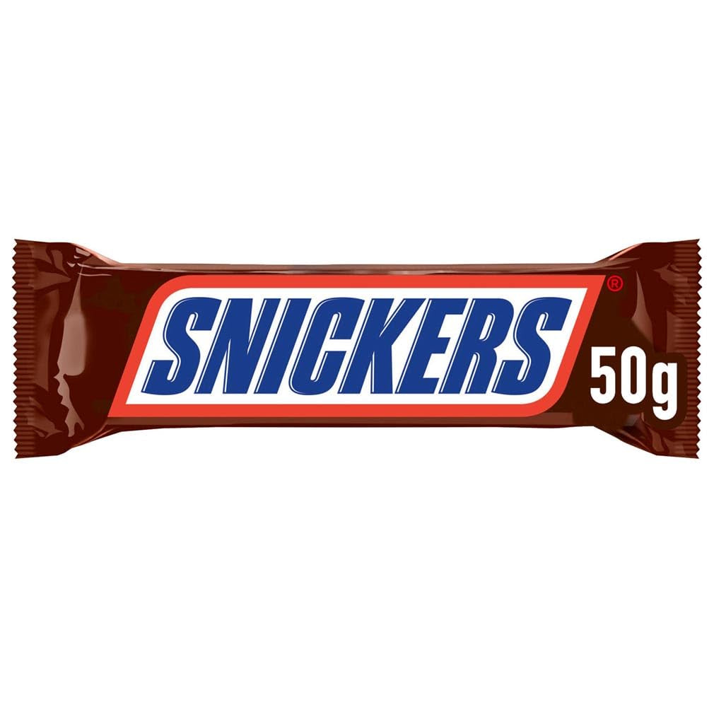 Snickers Chocolate Bar Cacahuete Caramelo Paquete de 5 barras | Merienda de fútbol | (1x5x50g)