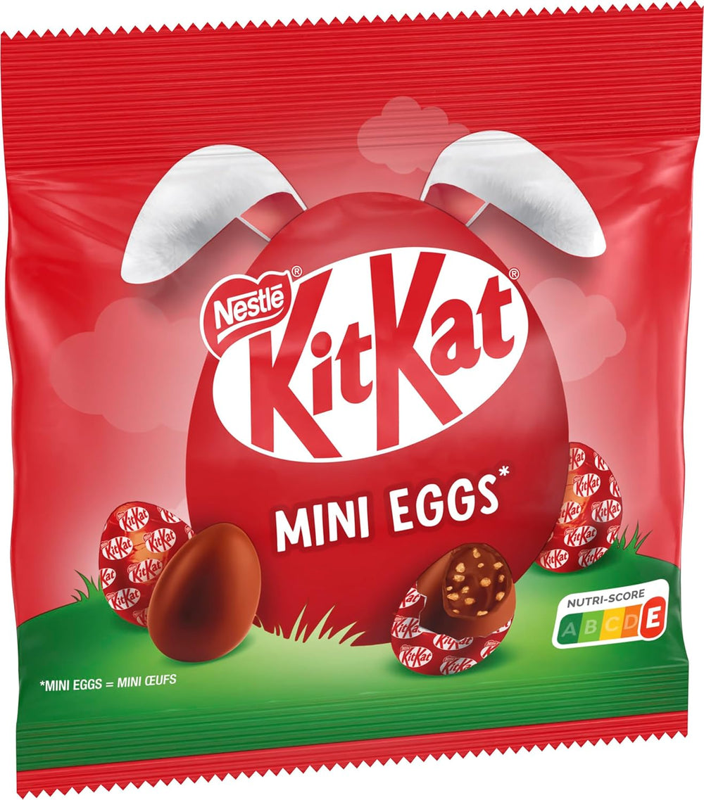 NESTLÉ Mini Eggs, pequeños huevos de chocolate con leche con relleno cremoso y trocitos crujientes, 1 paquete (1 x 89 g)