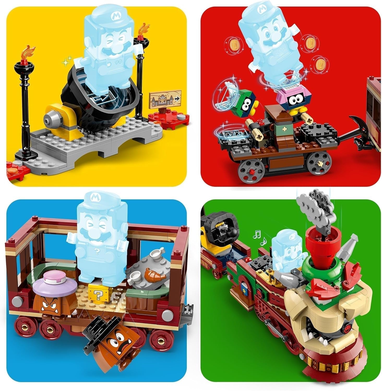 LEGO Super Mario Express Tren Bowser Juego de aventuras para niños con Hammer Brother 2 Gumbas y 2 Parapunctures Regalo de Nintendo para niños y niñas Gamers 71437 Juegos de construcción Besuche den LEGO-Store