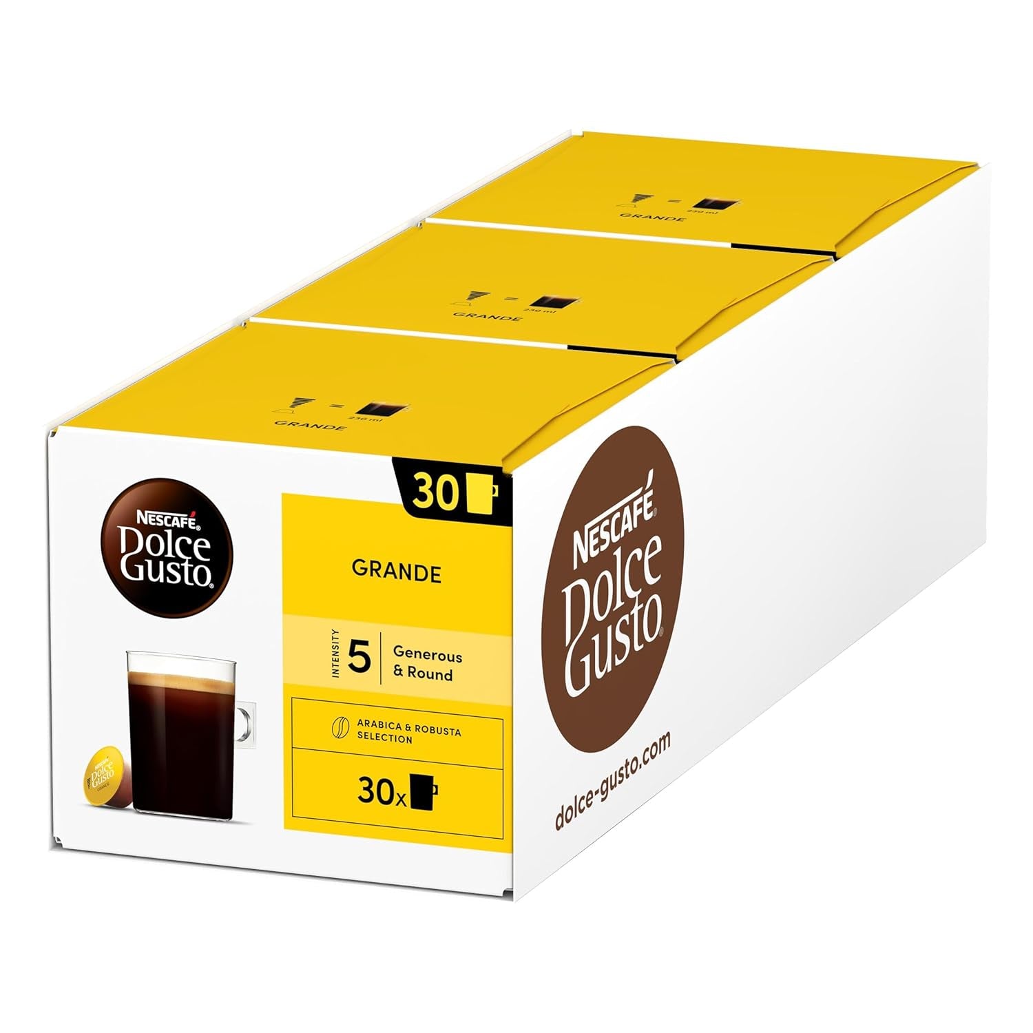 NESCAFÉ DOLCE GUSTO Grande Kaffeekapseln 3er Vorratspack (3 x 30 Kapseln)