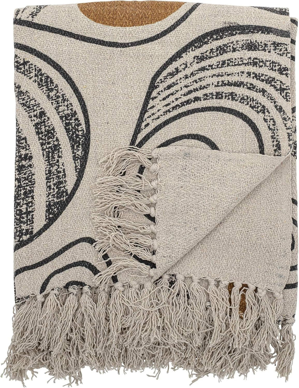 Bloomingville colcha negra, algodón, 160cm Camas y mantas Bloomingville Natura 160cm