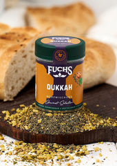 Fuchs Gewürze Gourmet Selection Naher Osten-Afrika – Dukkah Gewürzmischung, nachfüllbarer Gewürz Mix, zum Verfeinern von Fisch und Lamm, vegano, 50 g