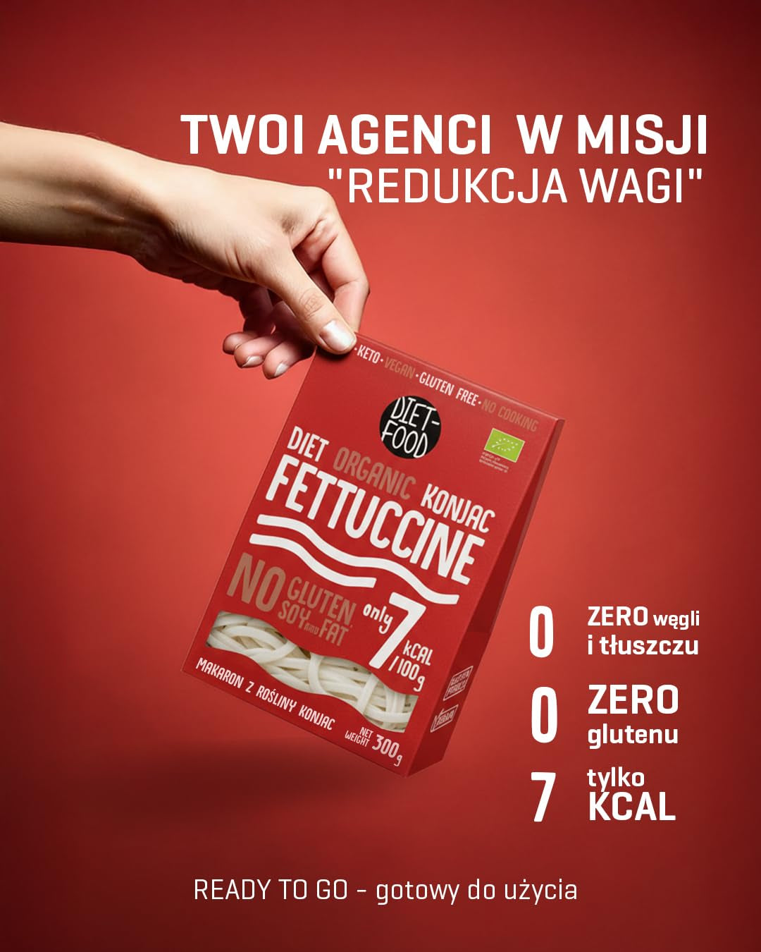 Fettuccine Konjac Noodles Bio Shirataki Diet-Food - 300g, bajo en carbohidratos, sin azúcar, ceto, vegano, bajo en calorías, sin gluten y sin huevo, elaborado con harina de Konjac