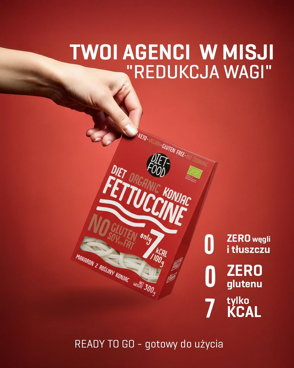 Fettuccine Konjac Noodles Bio Shirataki Diet-Food - 300g, bajo en carbohidratos, sin azúcar, ceto, vegano, bajo en calorías, sin gluten y sin huevo, elaborado con harina de Konjac