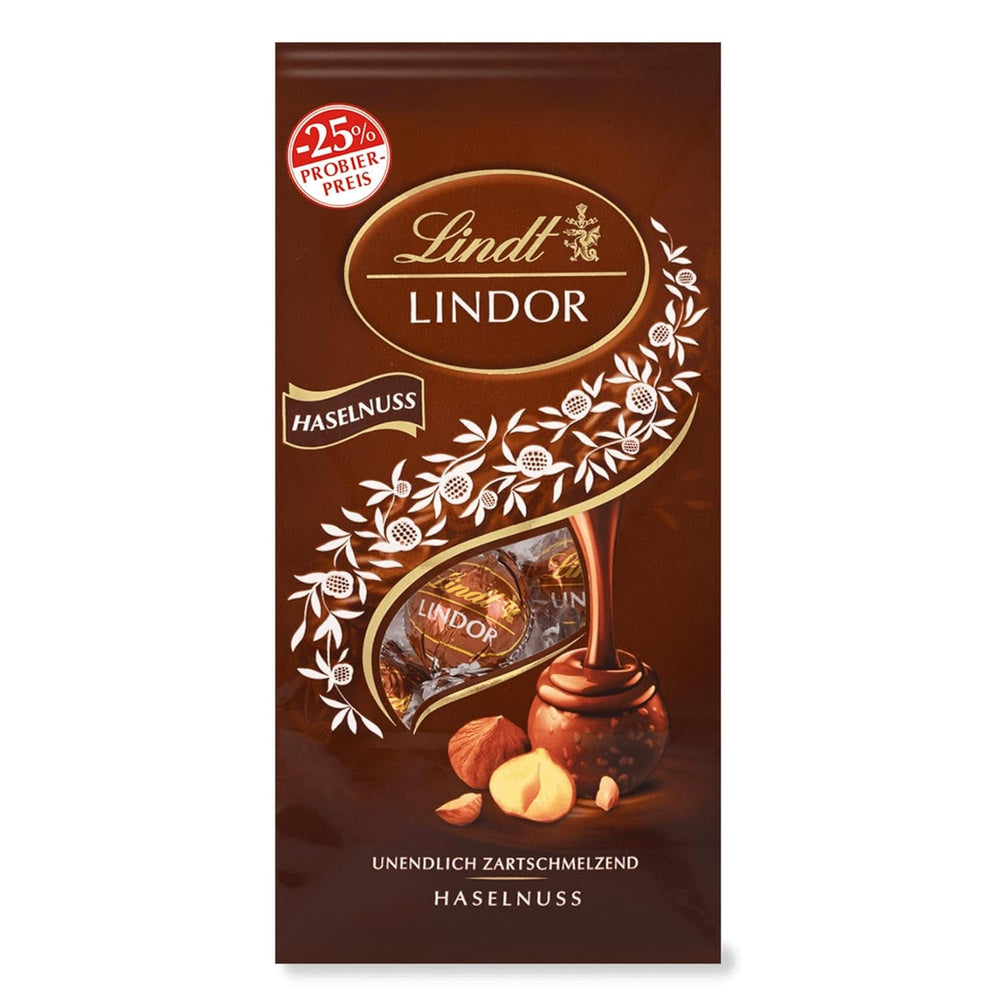 Lindt Chocolate LINDOR Double Chocolate Balls, Promoție | Pungă de 137 G Bomboane de Ciocolata Naty Shop Ciocolata cu alune