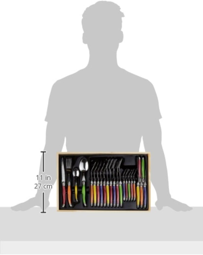 Pradel Excellence I7214P Besteckgarnitur Laguiole, Pastelfarben, 24-Teilig Cocina Naty Shop