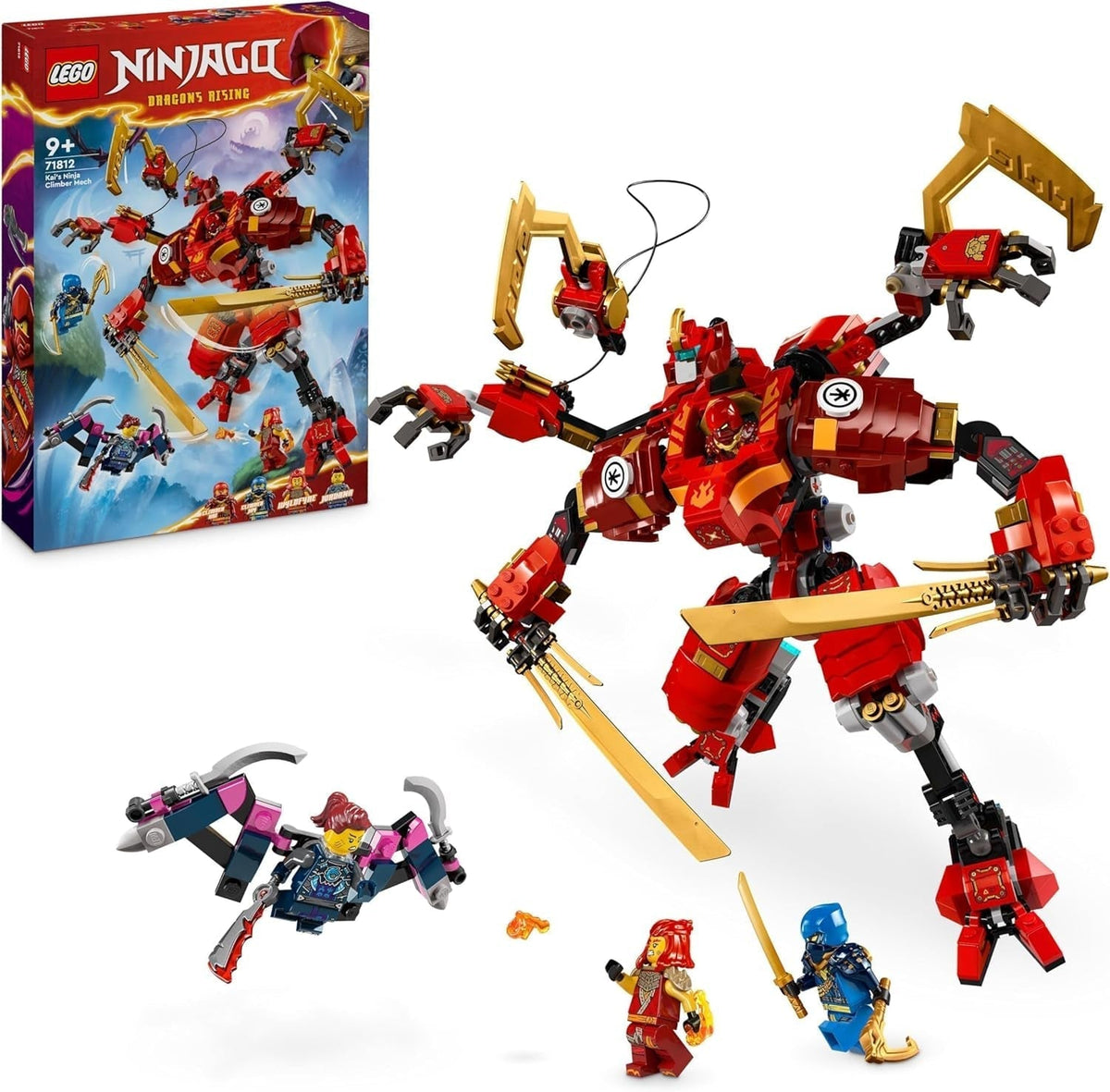 LEGO NINJAGO Juego mecánico de escalada ninja de Kai, juguete ninja con figura de acción para construir y 4 minifiguras, juego de aventuras para niños, regalo de cumpleaños para niños y niñas de 9 años 71812 Juegos de construcción Beuche den LEGO-Store Single
