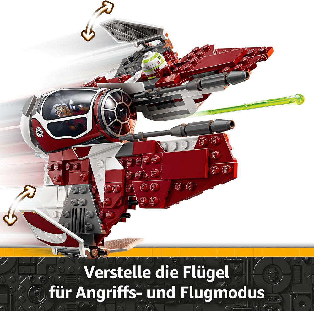 LEGO Star Wars 75401 Ahsokas Jedi Interceptor, figuras para fans de The Clone Wars, minifiguras de Ahsoka Tano y Anakin Skywalker, con luces y R7-A7, para jóvenes y mujeres de 8 años