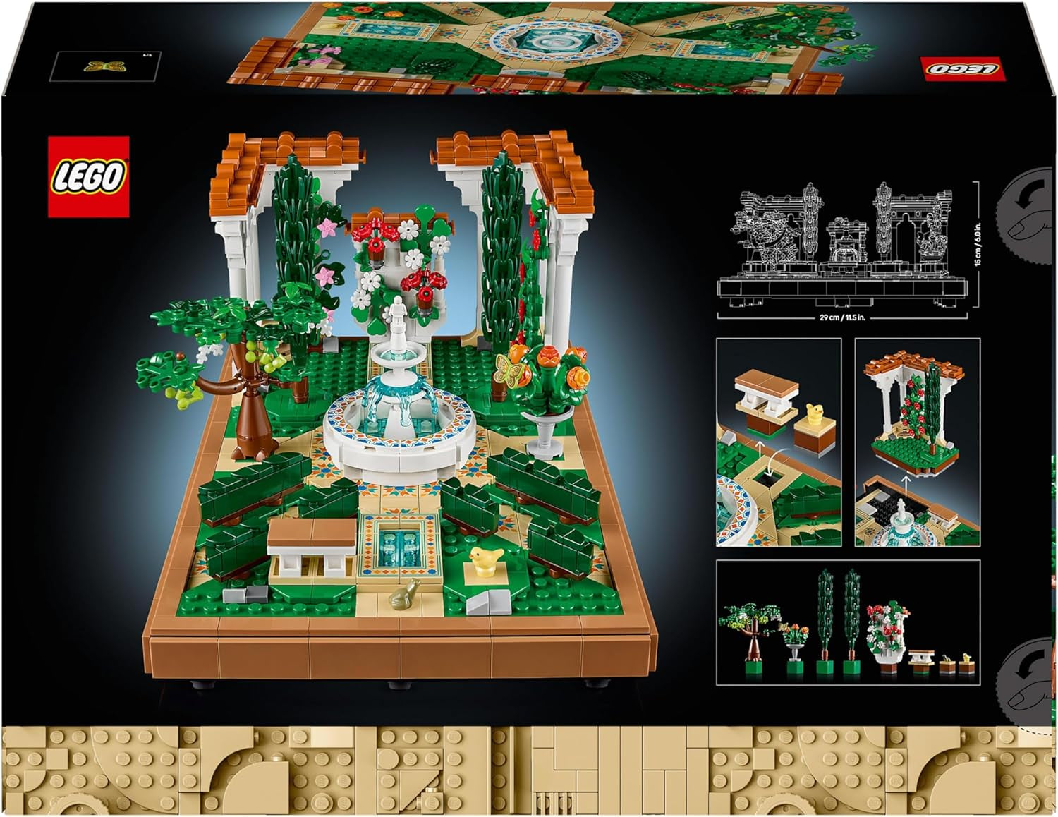 LEGO Icons Fountain Garden - Set de construcción en miniatura para adultos con hojas, cipreses, árboles, enredaderas y flores - Idea creativa de regalo de cumpleaños, regalo de inauguración de la casa para mujeres y hombres - 10359 Juegos de construcción Beuche den LEGO-Store