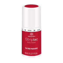 Esmalte de uñas UV Alessandro Striplac Red Paradise - Delicado y duradero - Fácil eliminación gracias a la tecnología de eliminación - Vegano y libre de crueldad animal - 8 ml