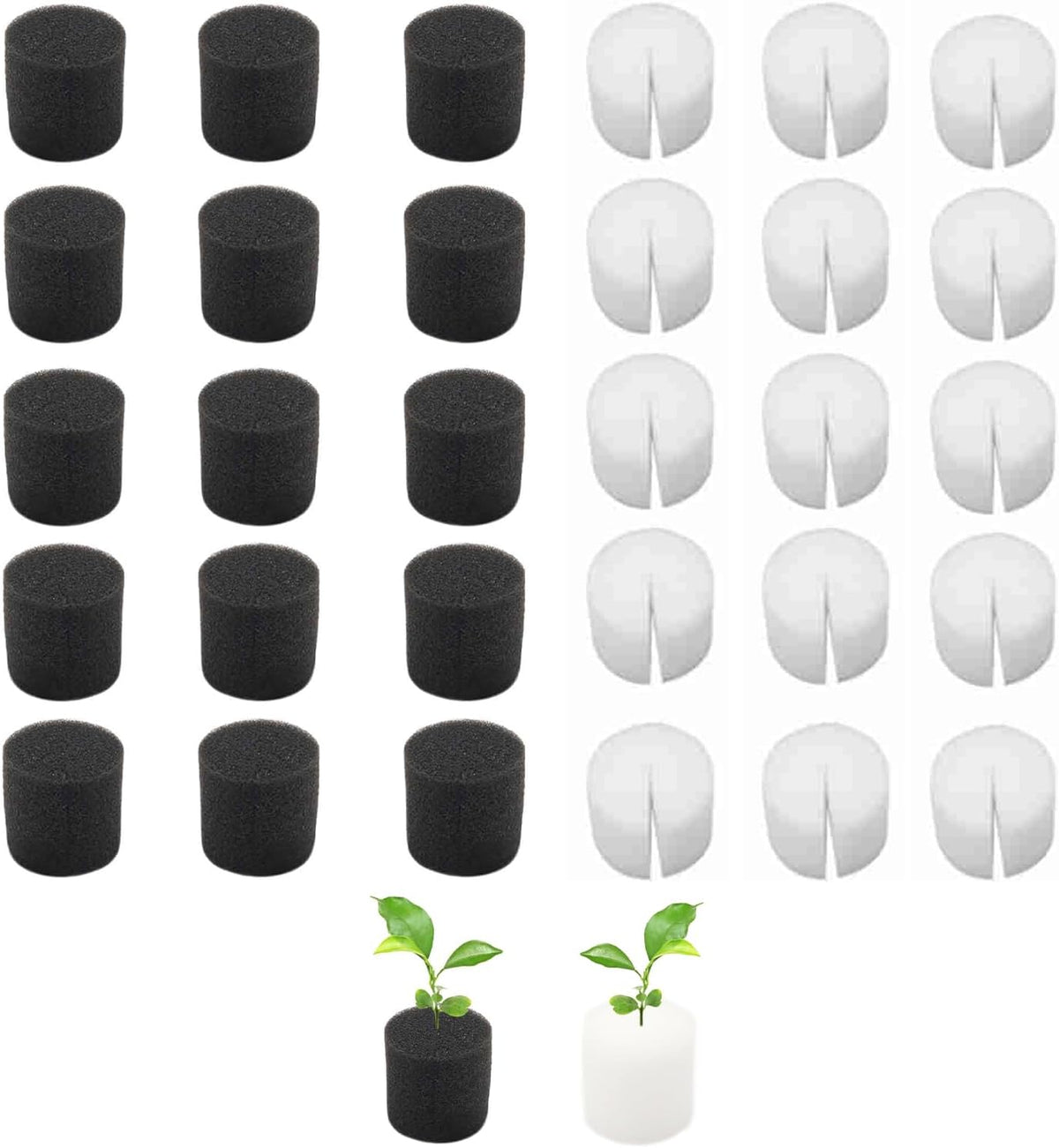 50 esponjas hidropónicas de 32 x 30 mm, sistema hidropónico de propagación de lana de roca, bloque de esponjas de propagación, esponjas para plántulas, sistema hidropónico de invernadero para cultivar vegetales y flores