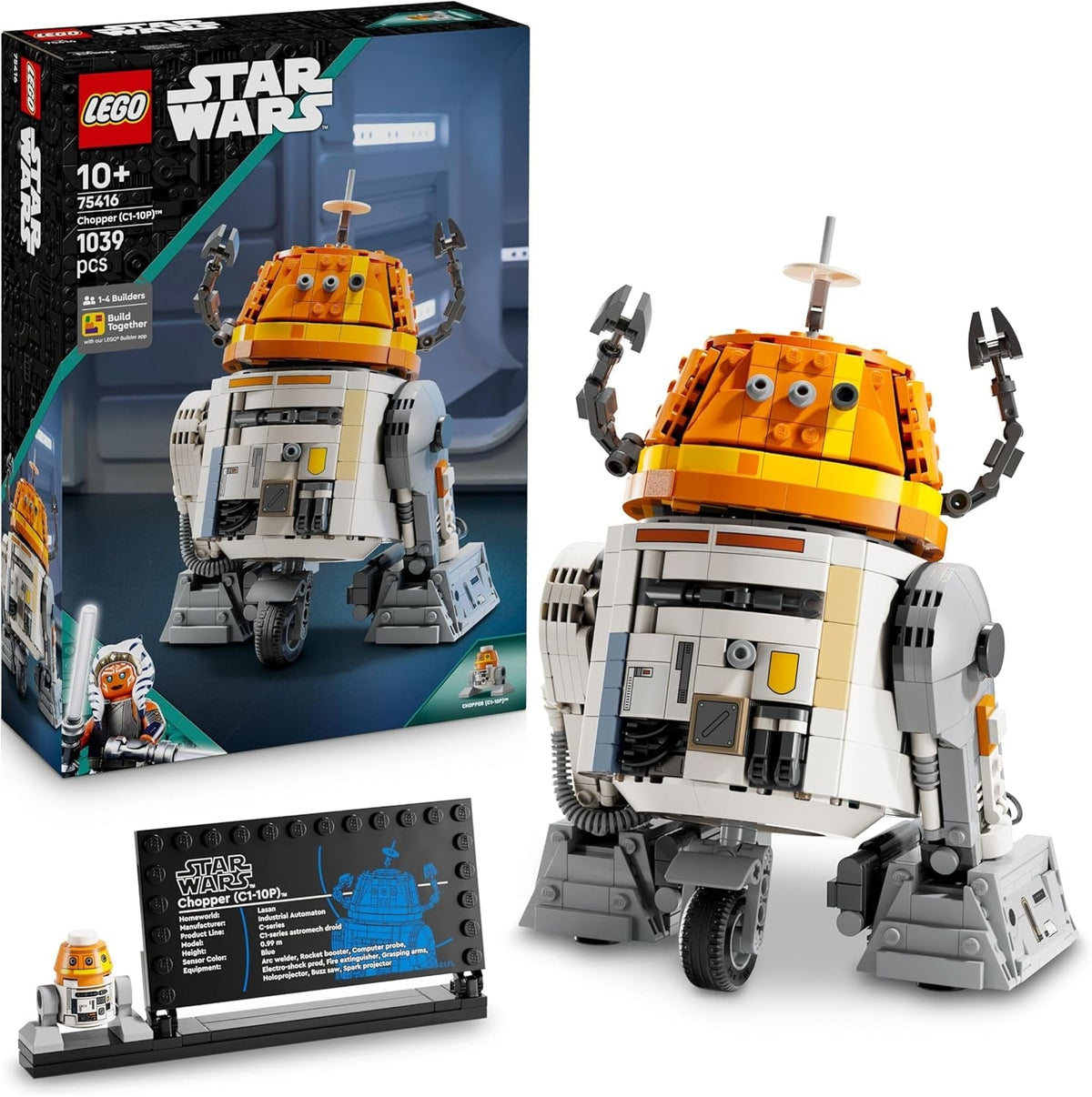 Figura LEGO Star Wars 75416 Ahsoka Astromech Droid Chopper (C1-10P) - juguete con cabeza móvil, brazos desmontables y rueda central - regalo para fans de Ahsoka, niños y niñas mayores de 10 años Juegos de construcción Besuche den LEGO-Store Default title
