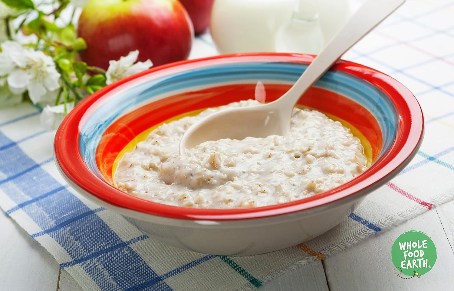 Avena Fina Wholefood Earth - sin OGM - vegana - sin lácteos - sin azúcares añadidos 1 kg