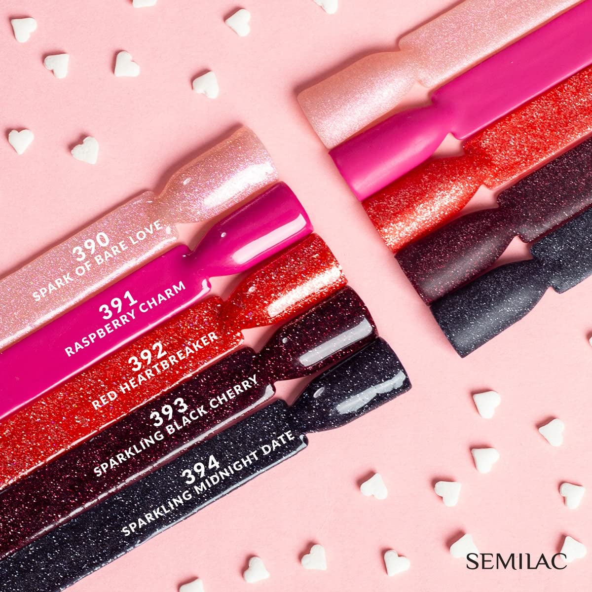 Semilac Esmalte de Uñas UV 394 Sparkling Midnight Date 7 ml - Cielo nocturno oscuro con efecto brillo - Colección Love Is In The Nails