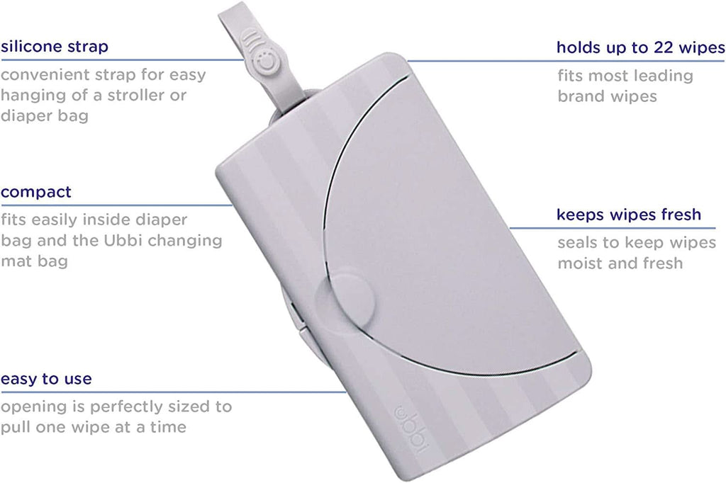 Suport pentru șervețele Ubbi on the Go Cadou pentru bebeluși, gri Servetele Umede Bebelusi Naty Shop