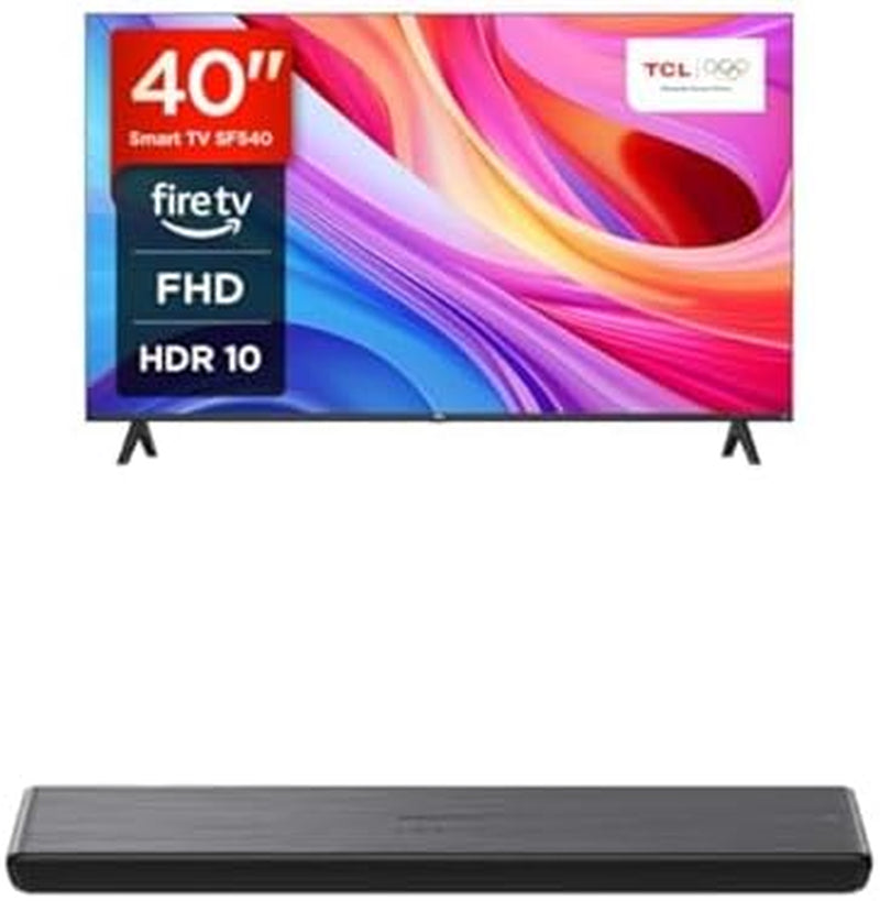 TCL 40SF540 - Televizor inteligent FHD de 40 de inci - HDR și HLG + Bară de sunet TCL S45HE, 2.0 canale, Dolby Atmos All-in-One