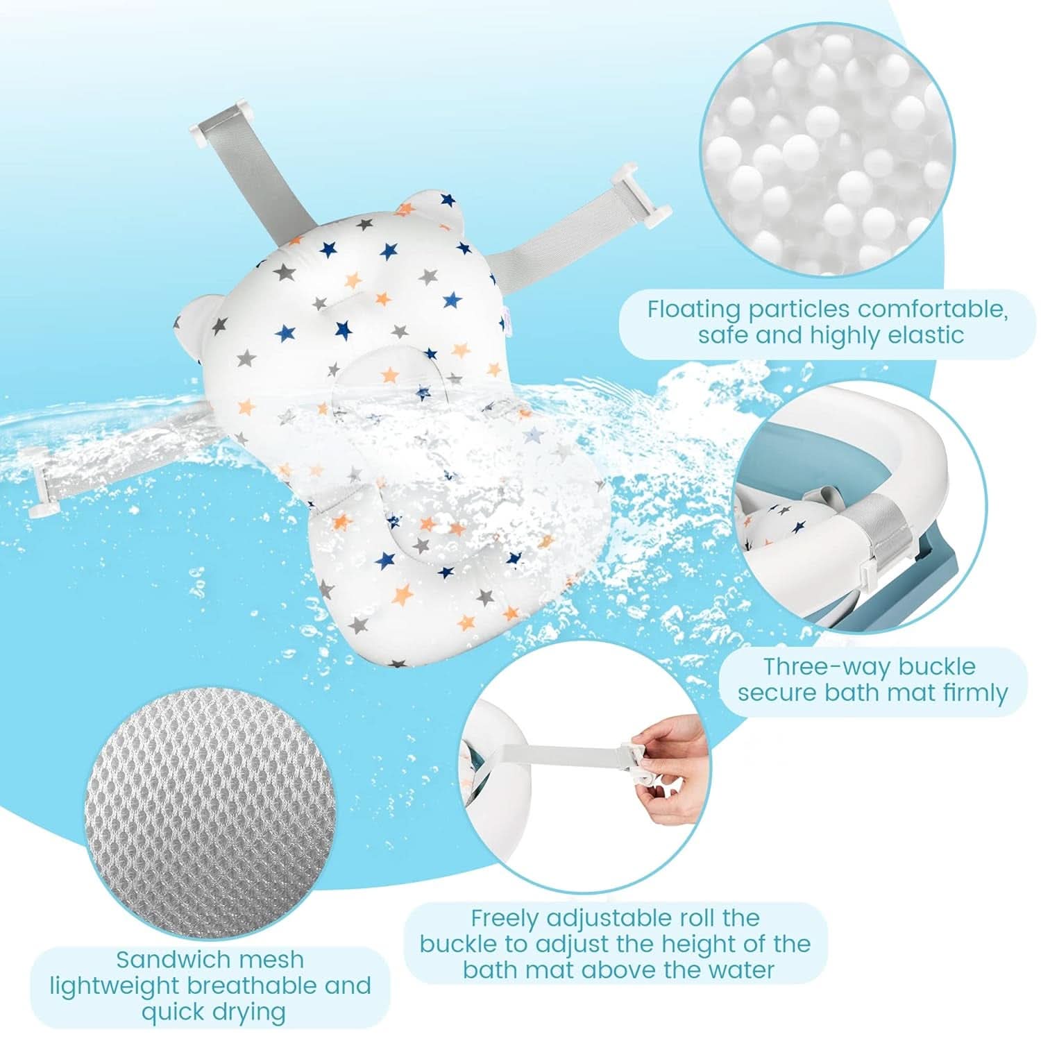 Einesin Bañera plegable grande XXL para bebés con termómetro integrado Madre e Hijo Naty Shop