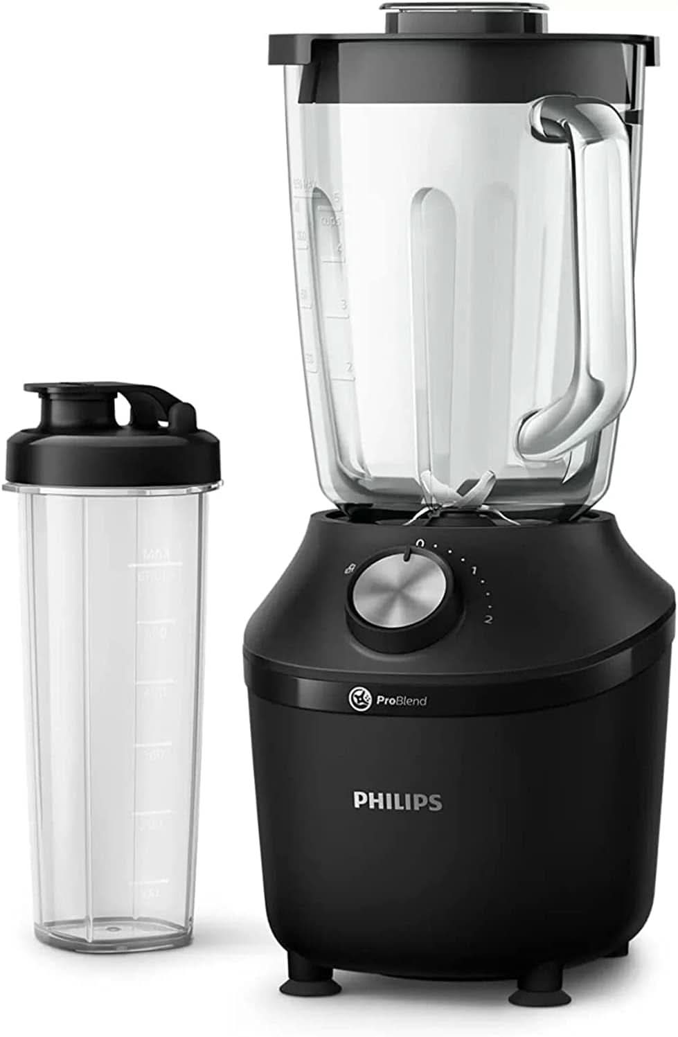 Philips Batidora y batidora con base - 600 W, vaso de 2 litros, aplicación Homeid, 2 funciones de calentamiento + función de impulso, problema, función de trituración de hielo (HR2291/41) Kitchen Naty Shop