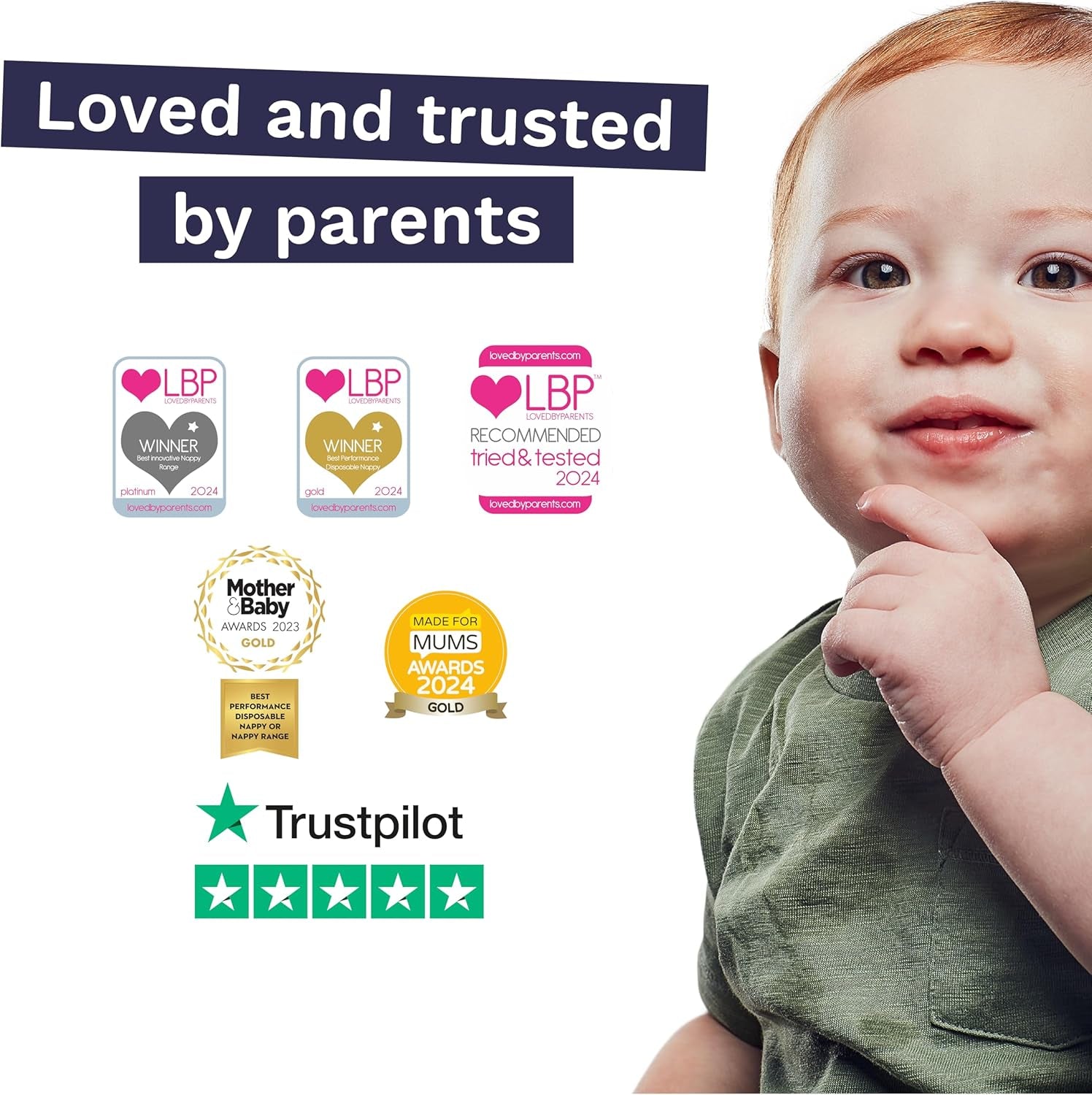 Pañales Eco Baby - Talla 3 (4-9 kg), 1 paquete (26 pañales), Pañales ultra suaves para pieles sensibles, Algodón orgánico, Hasta 12 horas de protección contra fugas, Nueva guía de tallas